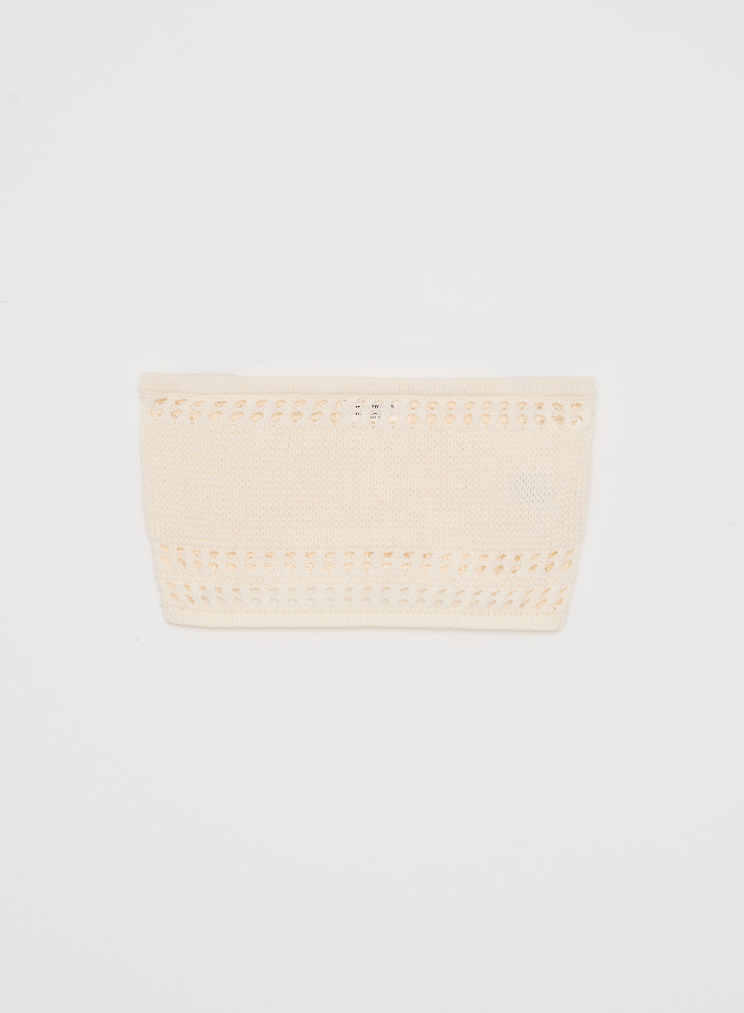 Cream Knitted Bandeau Crop Top